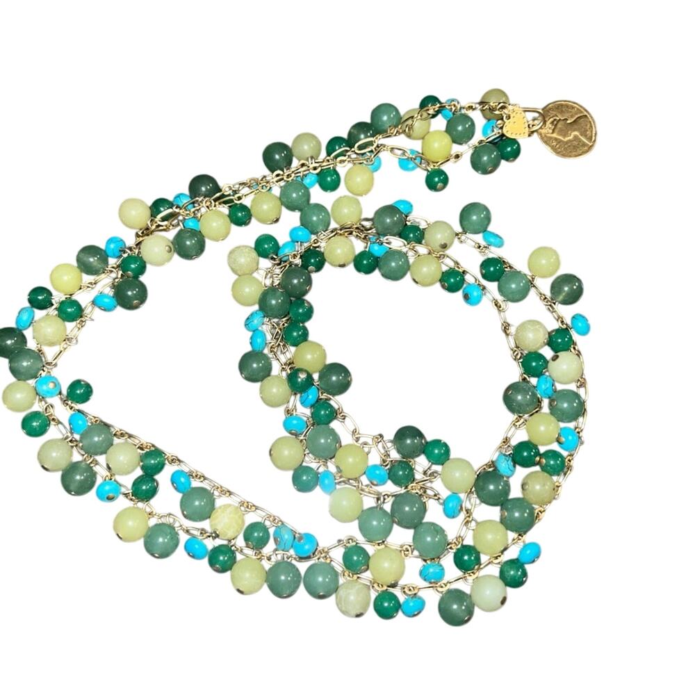 Vtg Stella & Dot Copa Necklace Semi precious Stones! Beachy vacation boho